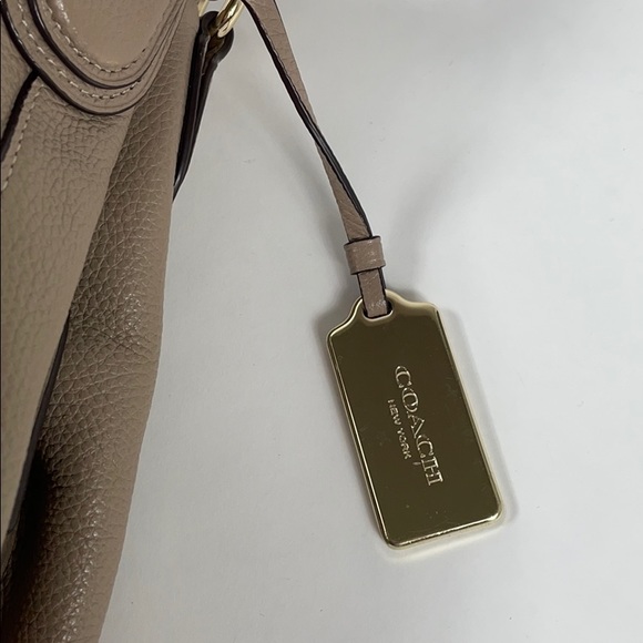 COACH Pebbled Leather Taupe Satchel - Picture 4 of 8